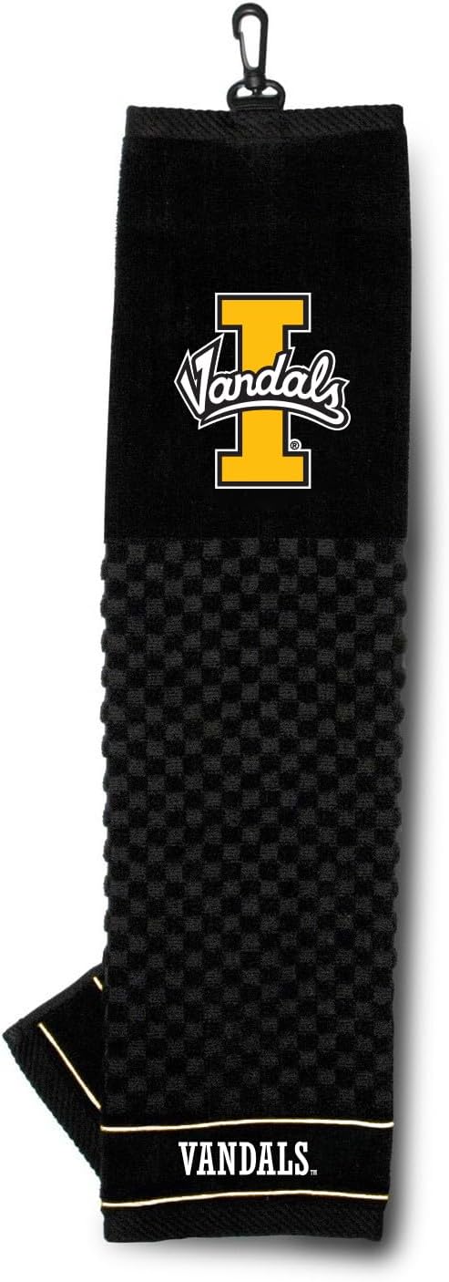 Team Golf NCAA Idaho Vandals Embroidered Golf Towel Embroidered Golf Towel, Checkered Scrubber Design, Embroidered Logo