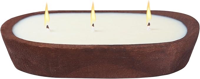 Scented Candles for Home, YeeQue Lavender Candle with Large Wooden Bowl Design for Women,Girl Birthday Gift 3 Wicks, 12oz