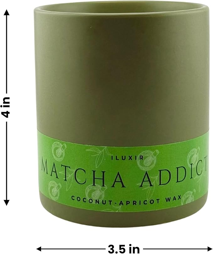 Matcha Scented Candle – Long Burning & Non-Toxic Perfumed Candles, Green Tea, Citrus & Sandalwood, Handcrafted Aromatherapy Candle for Matcha Lovers – (13 oz with Bamboo Lid)