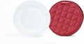 Covermates Keepsakes Quilted Dish Dividers – Set of Padded Plate Protectors for China & Dinnerware Storage, Scratch Protection, Machine Washable, Red