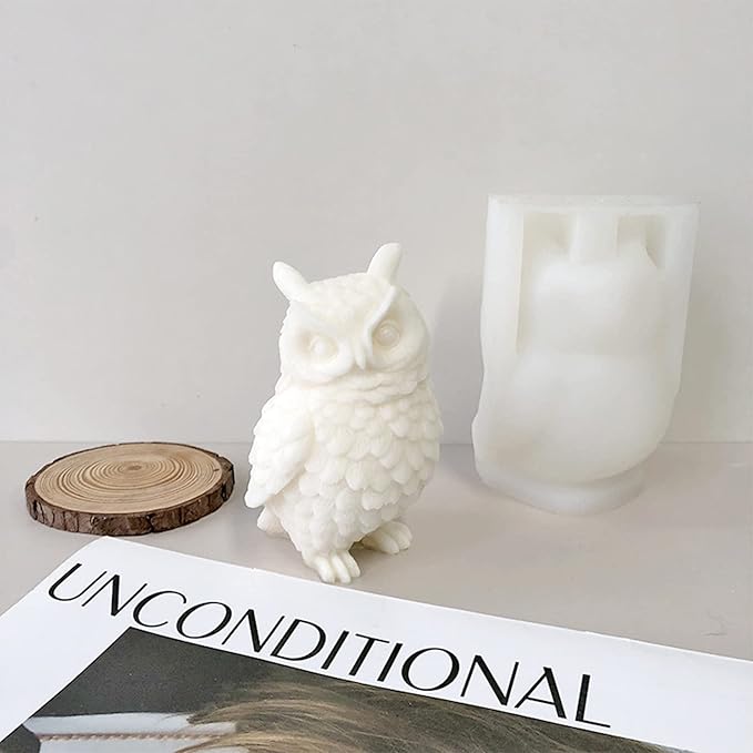 ZAKVOOR Large Owl Candle Silicone Molds Animal Resin Casting Mould for DIY Candle Making Polymer Clay Craft Plaster Home Decoration