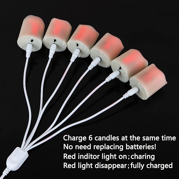 Rechargeable Flameless Flickering Tea Light Candles Remote Control High Brightness Votive Candles with Cycling Timer, for Home and Holiday Decor, Pack of 6.
