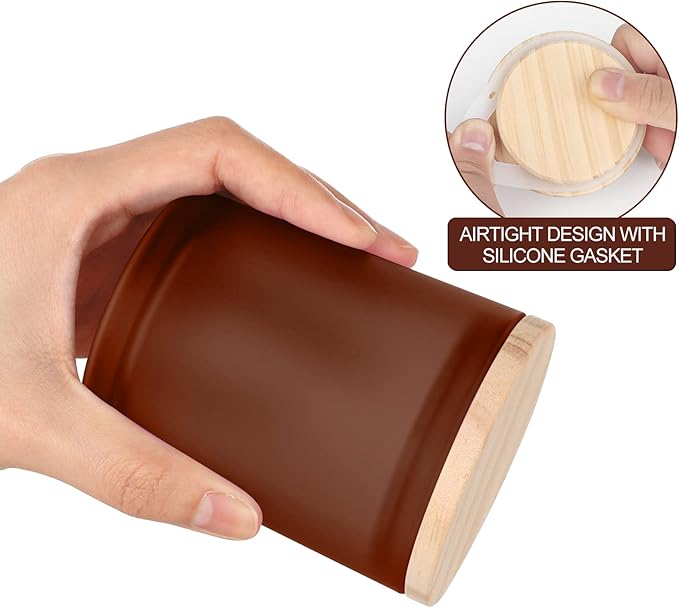 Thick Candle Jars for Making Candles 20 Pcs, 7 OZ Empty Jars with Wood Lids for Candle Making, Sample Container, Frosted Brown