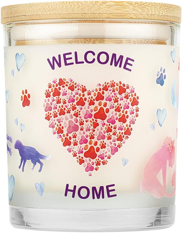One Fur All Welcome Home Candle - Pet Odor Eliminator - Non-Toxic Scented Candle, Gotcha Day Gift