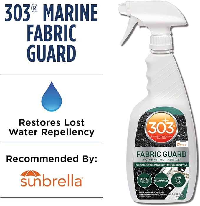 303 Marine Fabric Guard - Restores Water and Stain Repellency To Factory New Levels, Simple and Easy To Use, Manufacturer Recommended, Safe For All Fabrics, 32oz (30604CSR)