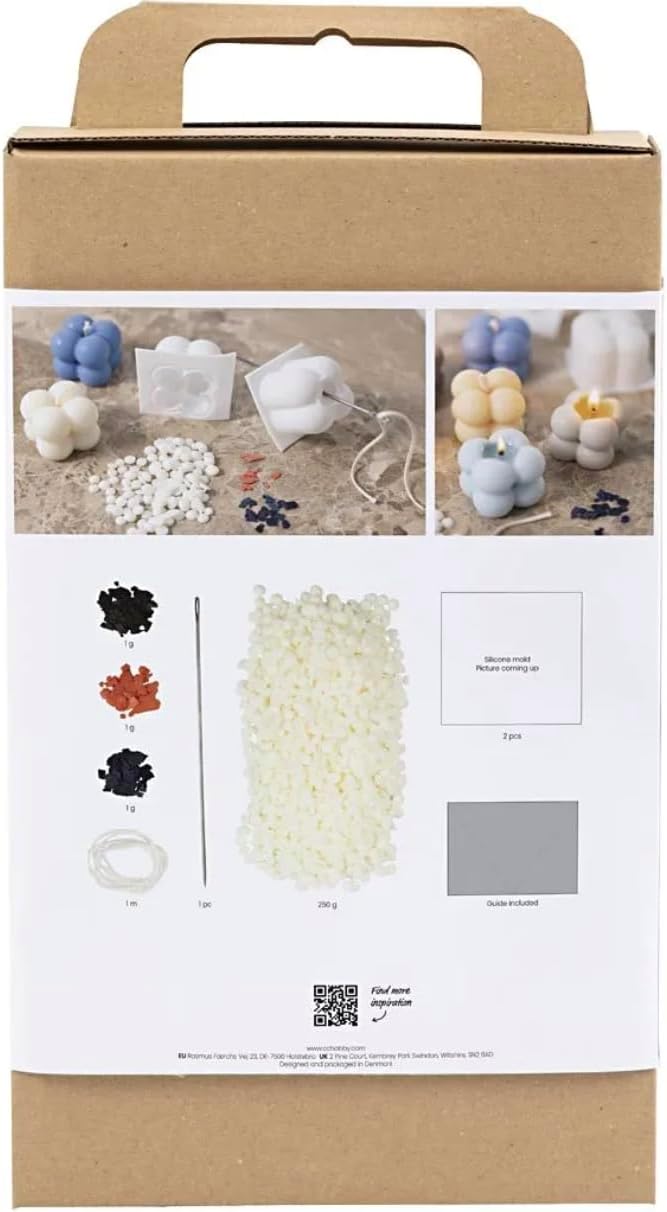 Creative Craft Kit Candle Making, Warm Beige, Cream, Light Blue, Soy Candles, 1 Pack