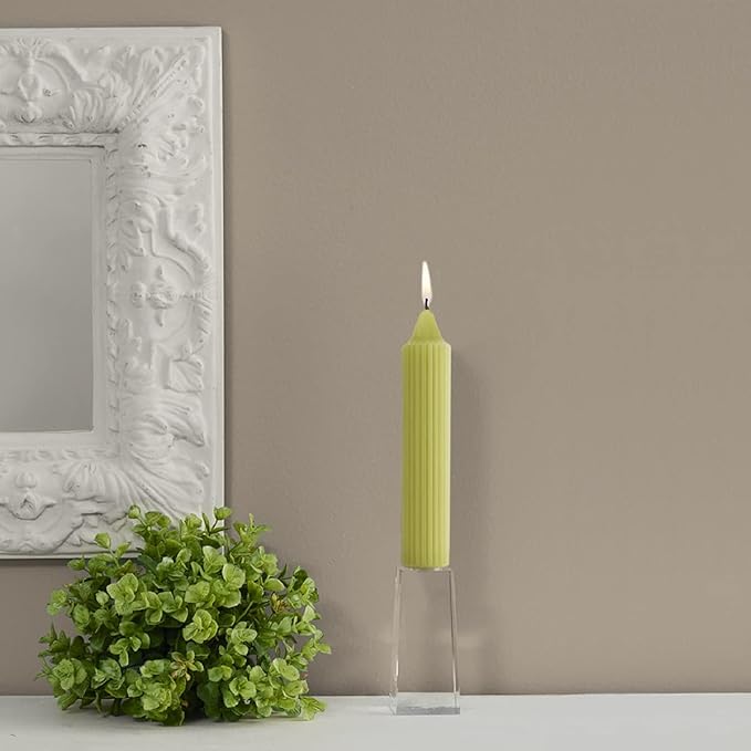 Root Candles 4-Count Unscented Dinner Candles Dripless Beeswax Enhanced Grecian Collenette Boxed Candle Set, 7-Inch, Willow
