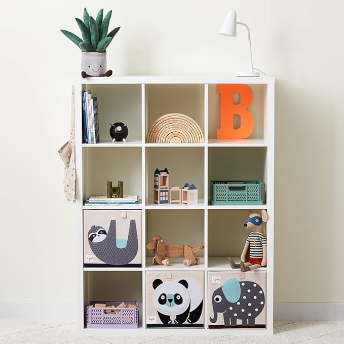 3 Sprouts Toy Storage Organizer: Toy Box Cube Organizer for Playroom, Nursery - Foldable Storage Bin - Panda
