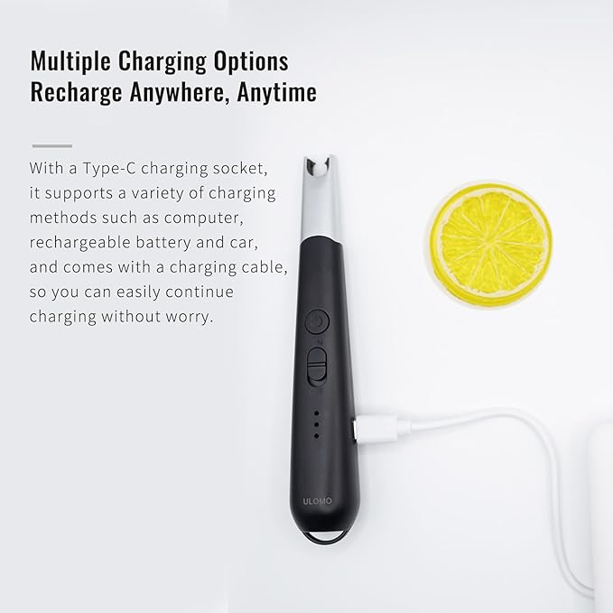 Electric Lighter, Plasma Lighters Windproof & Flameless with Type C, Double Safety Switch, lighters for Candle Aromatherapy, Camping, BBQ etc.