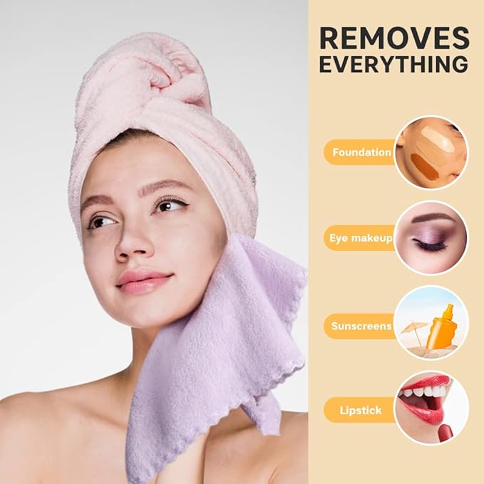 SUNLAND Microfiber Face Cloth Reusable Makeup Remover Facial Cleansing Towel Ultra Soft Face Washcloth 12inchx12inch 12 Pack Multicolor