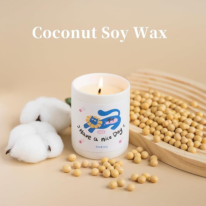 KRD Pet Lover Gifts for Women, 3 Pack Ceramic Scented Candles Gift Set, 3x3.2oz 60H Burn, Natural Soy Wax Aromatherapy for Home Decor