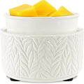 EQUSUPRO Wax Melts Warmer Candle Warmer - Wax Melt Warmer for Scented Wax 4-in-1 Ceramic Wax Burner Electric Fragrance Wax Melter for Home Office Gift & Decor (Large Size Leaf)