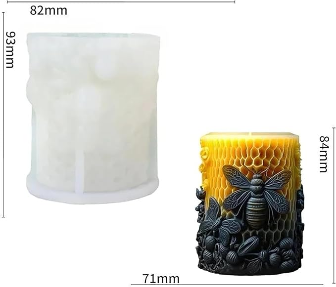 Honeycomb Cylinder Silicone 3D Flower & Rose Mold - Peony & Candle Mold for Resin, Clay & Soap Making - Craft Supplies