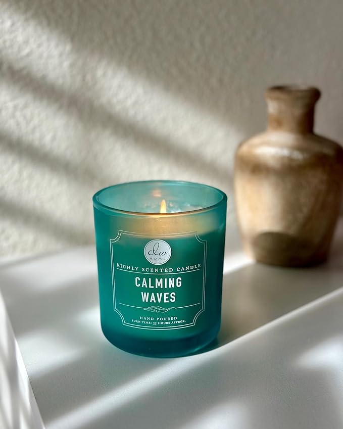 DW Home Calming Waves Scented Candle for Home, 15 oz, Large Double Wick Candle Jar, Up to 56H Burn Time, Luxury Scented Candle for Relaxation, Gifting, Home Décor