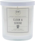 DW Home Clean & Serene Scented Candle – Fresh Ozone, Jasmine & Lily Blossom Fragrance, 9 oz Single Wick Jar Candle, Long Burning Home Fragrance