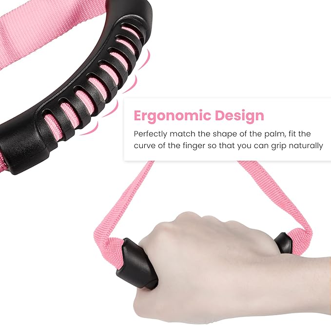 E-cowlboy Auto Cane Grab Handle - Adjustable Standing Aid Safety Portable Vehicle Support Bar With Nylon Grip - Mobility Assist Device (Pink)