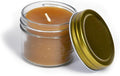 BeeTheLight Beeswax Jar Candle - 100% Pure USA Bees Wax in Glass Container with Cork Lid - Unscented - All Natural Light Honey Scent (4 oz w/Gold Lid, Unscented)