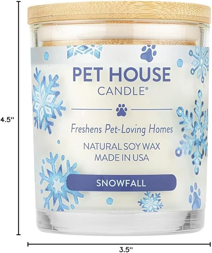 Pet House Candles Plant Based Cookie Scented Candle Clean Burning, Long Lasting for Home, Snowfall