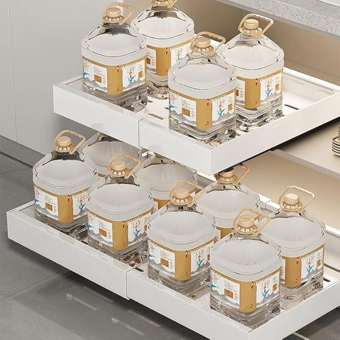 Pull out cabinet organizer - slide out drawers for kitchen cabinets, helps to store items neatly in the cabinet with drawers & pantry shelves instead of all over the counter. (Large)