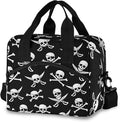 CBBYY Pirate Skull Lunch Bags for Women Men, Reusable Insulated Lunch Box, Adjustable Shoulder Straps Tote Lunch Bag for Work Picnic School