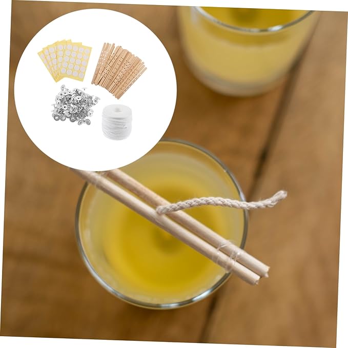 STOBOK DIY Candle Making Kit Candle Wicks with Holders and Stickers for Craft Projects Home Decor