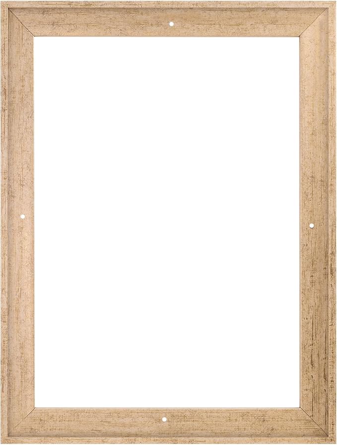 Pixy Canvas Floater Frame 27x40 for 1-1/2 (1.5) inch Deep Canvas Paintings/Canvas Prints/Wood Canvas Panels/Wall Art/Wall Decor/Home Decor/Artwork (Scratched Gold & Cream, 27 x 40 inch, Portrait)