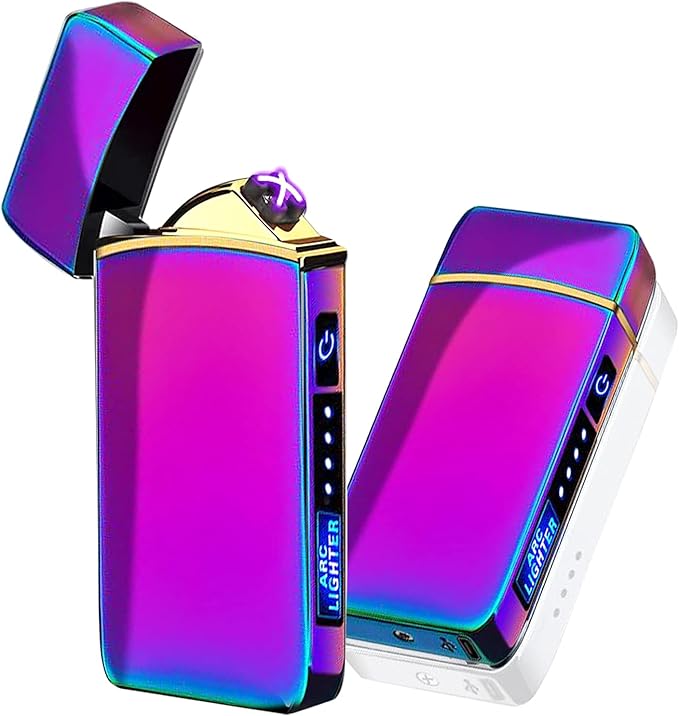 Arc Smart Electric USB Rechargeable Windproof Flameless Plasma Lighter - Lightweight for Fire, BBQs, Fireworks, Candle, Camping - Outdoors Indoors (T3-Color Ice)