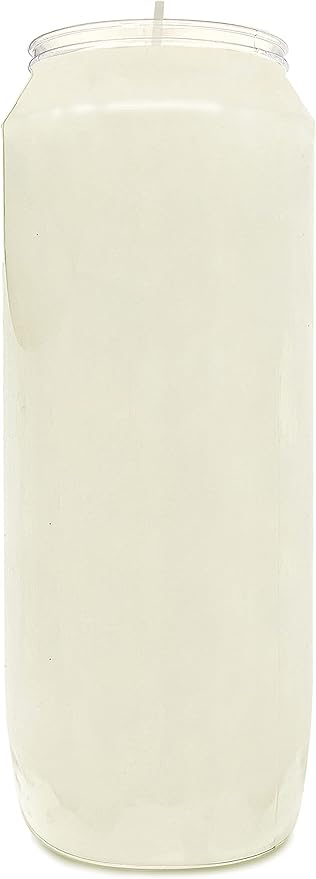 Hyoola 9 Day Prayer Candles 7 inch Tall Pillar Candles for Religious, Memorial, Party Decor, Vigil and Emergency Use - Vegetable Oil Wax in Plastic Jar Container, White (Pack of 20)