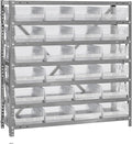 Quantum Storage Systems 1839-108CL Solid Heavy Duty 7 Shelves 24 Economy Clear Bins 39" H x 36" W x 18" D