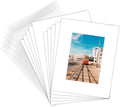 Golden State Art, Pack of 10 White Pre-Cut 8x10 Picture Mat Bevel Cut 4.5x6.5 Opening for 5x7 Photo with White Core Matte Sets Includes 10 High Premier Acid Free Mats & 10 Backing Board & 10 Clear Bag