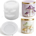 1Pc Mushroom Jar Resin Mold Silicone 3D Exquisite Epoxy Casting Mold with Lid for DIY Jewelry Organizer Trinket Storage Box Candy Container Candle Jar Flowerpot Cement Crafts Home Decoration