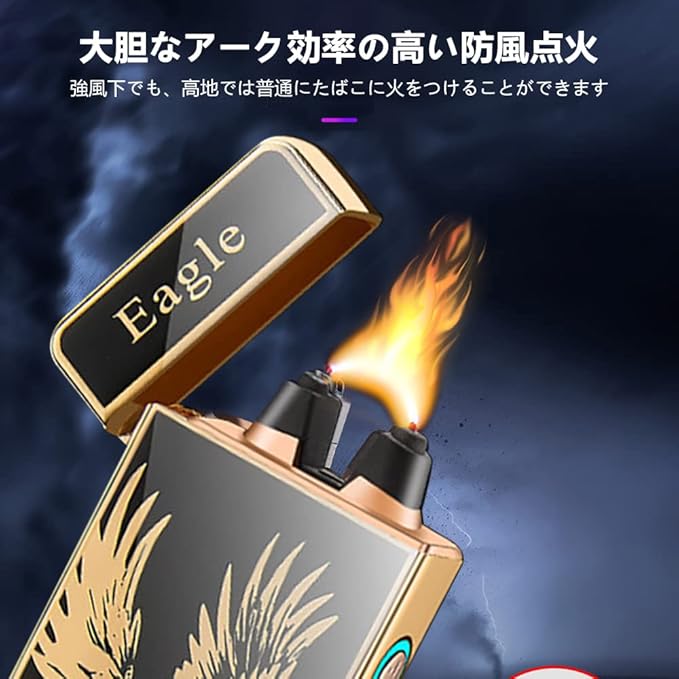 Electric Lighters Plasma Lighters Arc Flame Lighter USB Rechargeable Candle Lighter Butane-Free with LED Battery Indicator, Gift for Men (Flame)
