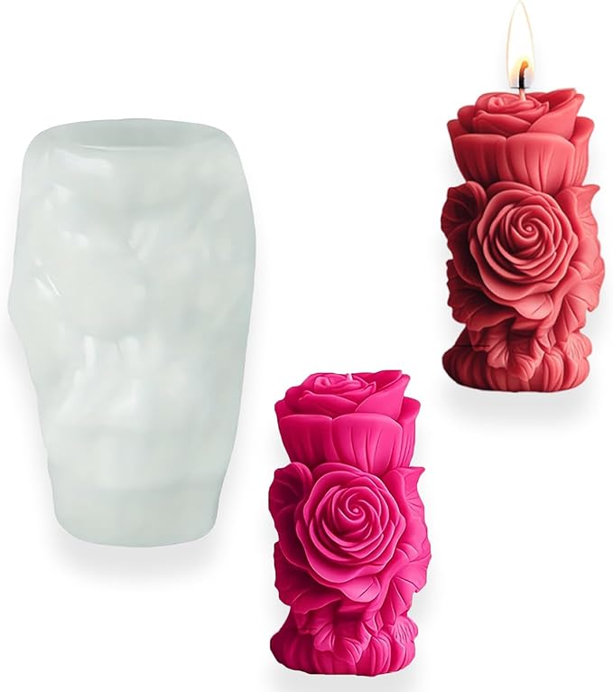 Rose Bouquet Silicone Molds, 3D Rose Resin Candle Molds, Silicone Molds for DIY Handmade Soaps, Clay Craft, Epoxy Resin Crafts, Birthday Gifts, Valentine's Day Gifts & Home Decorations(B)