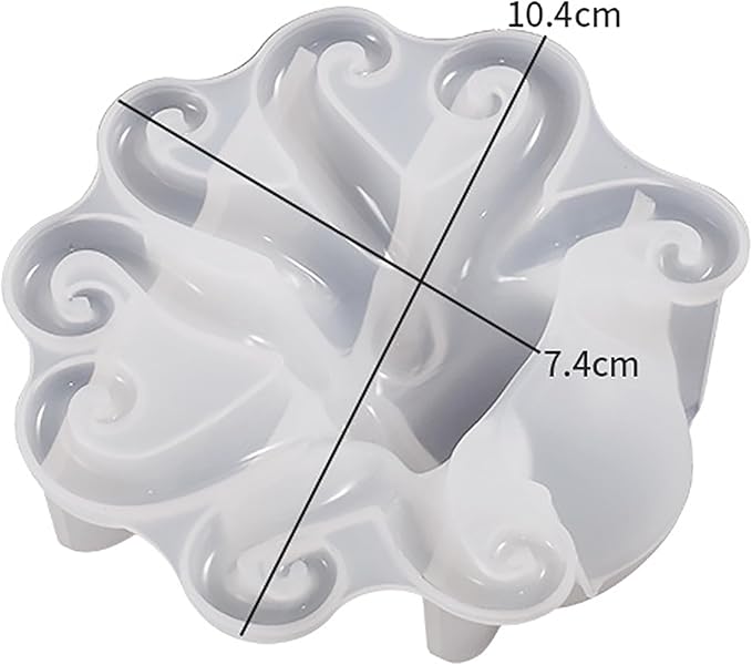Octopus Animal Cylinder Candle & Resin Mold - Resin Casting Silicone Molds for Home Decor & Candle Making Wave Spiral Mold
