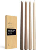 Viyffo Taper Candles, 12 Inch, 4 Pack, Brown – Unscented, Smokeless Design, Up to 8-Hour Burn – Tall Candlesticks for Table Decor, Weddings & Dinners