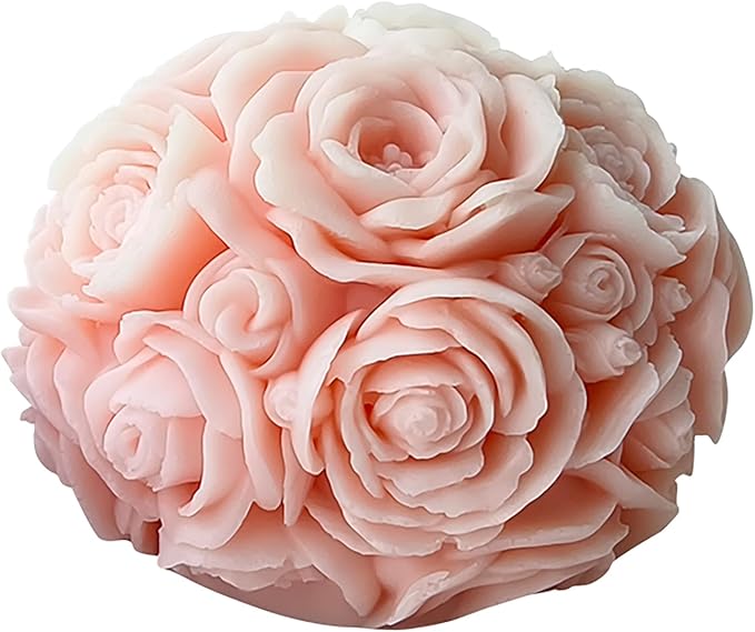 Rose Ball Round Candle Mold - Silicone 3D Molds for Candy & Home Decor - Resin Casting & Making Molds
