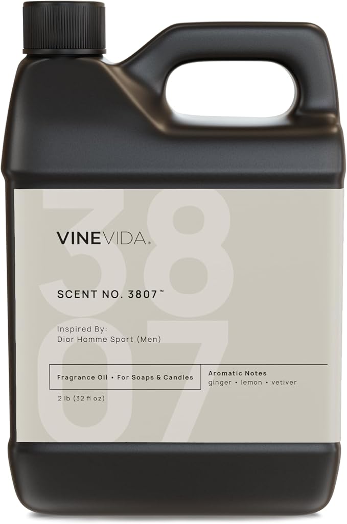 VINEVIDA [32 Oz] Scent No. 3807 Inspired by Homme Sport (Men); Fragrance Oil for Candle Making and Soap Making - Premium Candle Scents for Soy Candles