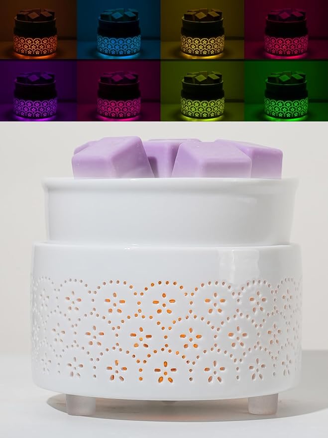 Ceramic Electric Wax Melt Warmer & Cube Oil Melter Cute Small Warmers Aromatherapy for Home Decorative Burner Melts Scented Candle Tart Scent Warm Fragrance