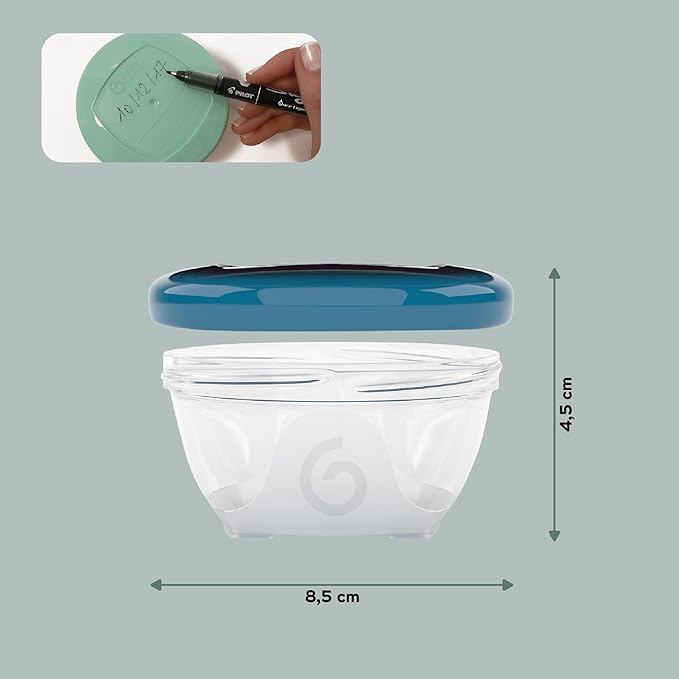 Babymoov Leak Proof Storage Bowls | BPA Free Containers With Lids, Ideal to Store Baby Food or Snacks for Toddlers, BPA Free - 4 count (Pack of 1) (PICK YOUR SET SIZE)