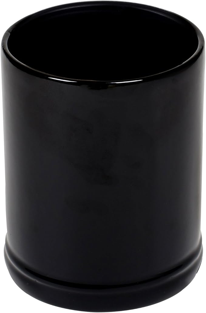 Elanze Designs Glossy Black and Marbled Ceramic Stoneware Electric Large Jar Candle Warmer Set of 2