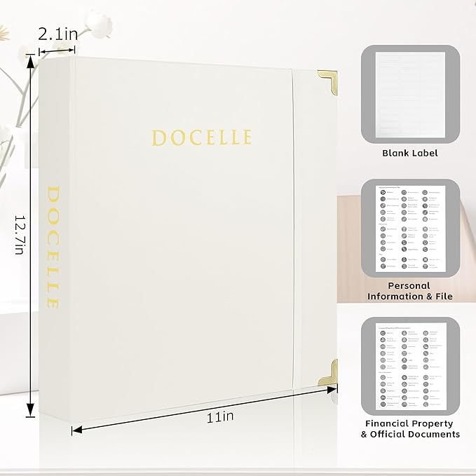 Life Organizer Important Document Organizer Expanding File Folder with Labels for Passports, Birth Certificates, Social Security Cards, Photos, Letters