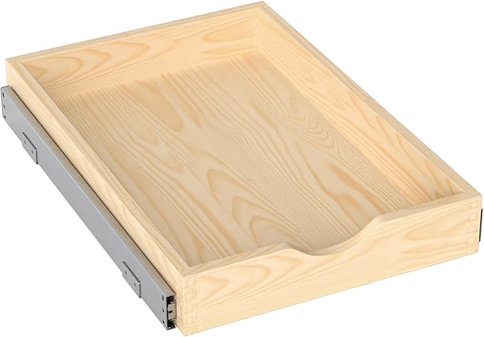 ZOINLIY 15''W X 21''D X 3''H Wooden Pull Out Drawer for Cabinet, Cabinet Organizer for Kitchen, Soft Close Slide Out Shelves, Heavy Duty, Fully Expandable