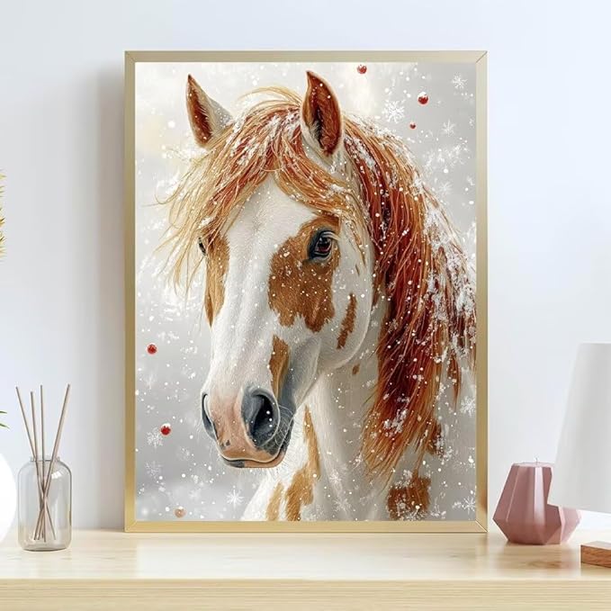 Diamond Painting Kits for Adults Horse Diamond Painting Kits Animal 5D Full Square Drill Strass Crystal Crafts for Adults DIY Art Kit for Beginner, Home Wall Art, Gifts for Women 32x47in 4-13564D