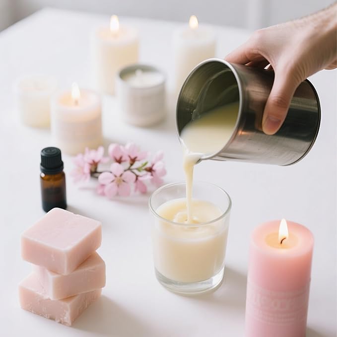 200 PCS Candle Making Kit with Soy Wax – Includes 100pcs 6-Inch and 100pcs 4-Inch Candle Wicks, 100 Wick Stickers, 100 Wick Holders, and 4 Wooden Centering Devices for DIY Candle Making