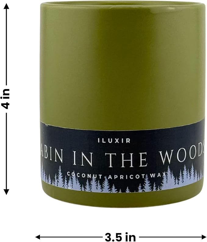 Cabin in The Woods Fall Scented Candles – Handcrafted Fraser Fir Candle with Coconut Wax, Amber and Cedar Scented, Woodsy, Phthalate-Free Autumn Candle for Home Decor (13 oz.)