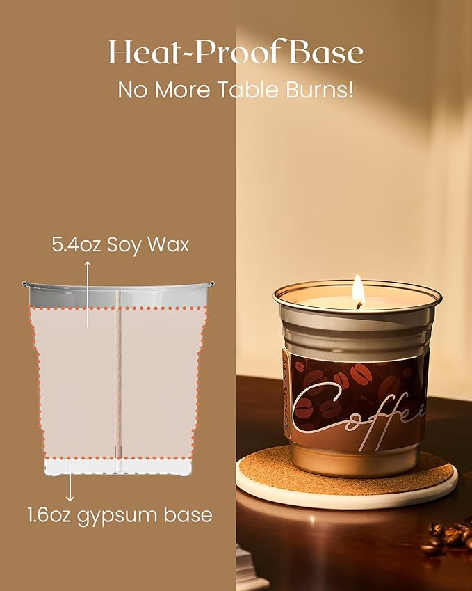 M&SENSE Iced Coffee Candle Summer Sea Salt Scented, Soy Wax 7oz 42 Hours Long Lasting Clean Burn, Small Jar Candles for Home Scented, Stress Relief Aromatherapy Gifts for Women Men