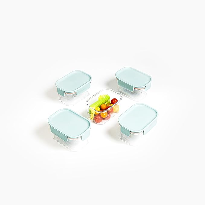 LocknLock LBF401RS5M Bisfree Modular Plus Food Storage Containers for Lunch, Meal Prep, Stackable, BPA-Free, Leakproof, Microwave, Dishwasher, Freezer-Safe, 10 Pieces, 5 Boxes and 5 Lids, Mint