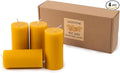 4 Pack Pure Nature Beeswax Pillar Candles, 2x4 Inches, 140 Hours Long Burn Time, Smokeless and Unscented Beeswax Candles for Home,Paryer,Parties