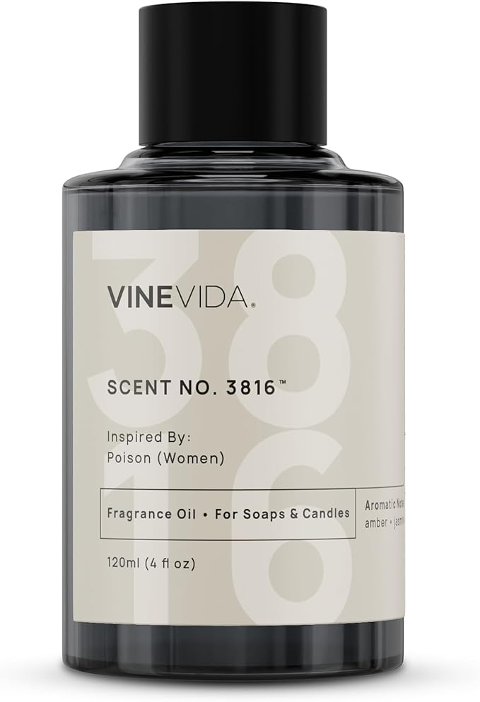VINEVIDA [4 Oz] Scent No. 3816 Inspired by Poison (Women); Fragrance Oil for Candle Making and Soap Making - Premium Candle Scents for Soy Candles