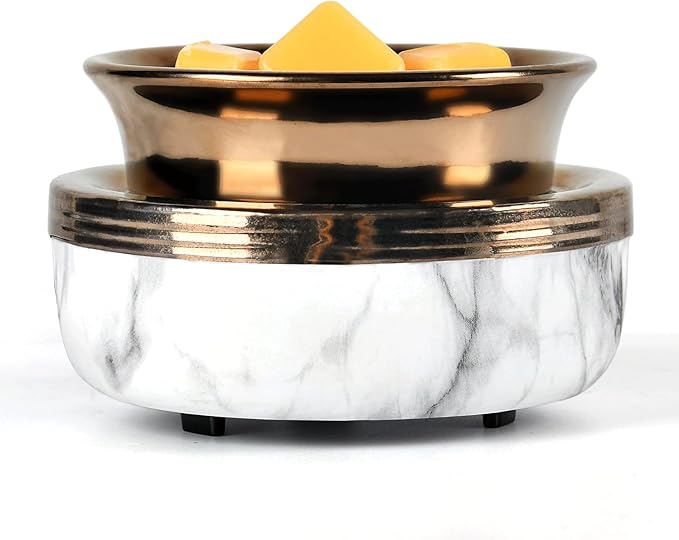 mocosa Ceramic Wax Melt Warmer 3-in-1 Candle Warmer Electric Wax Warmer for Scented Wax Melter Burner for Home,Office, for Mom Women（White）